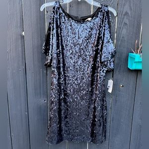 NWT Aidan Mattox Navy Blue Sequin Mini Dress - Size 4